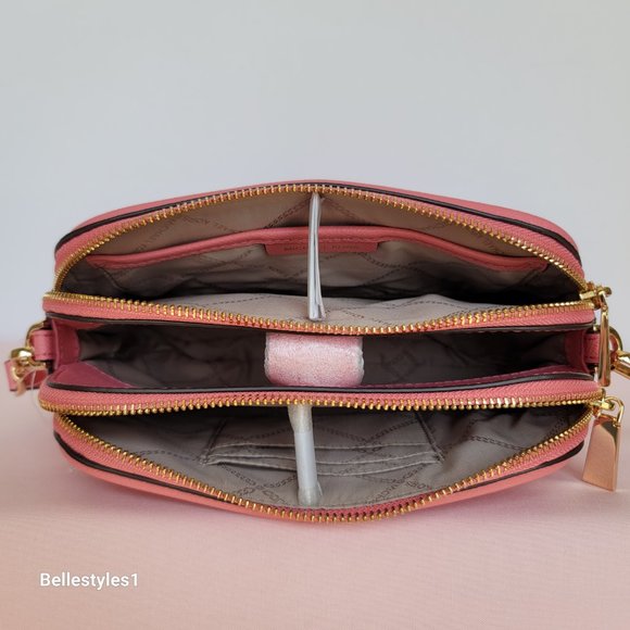 MICHAEL KORS Houston Large Crossgrain Leather Crossbody-Tea Rose color🎈⭐$138. - Picture 15 of 16